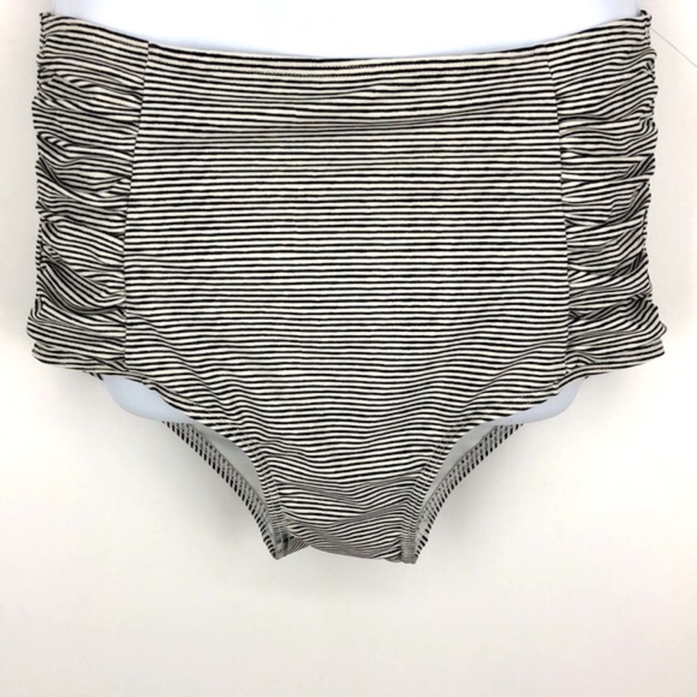 NWT New DIXPERFECT High-Waisted Swim Bikini Bottom Summer Medium Vacation Stripe